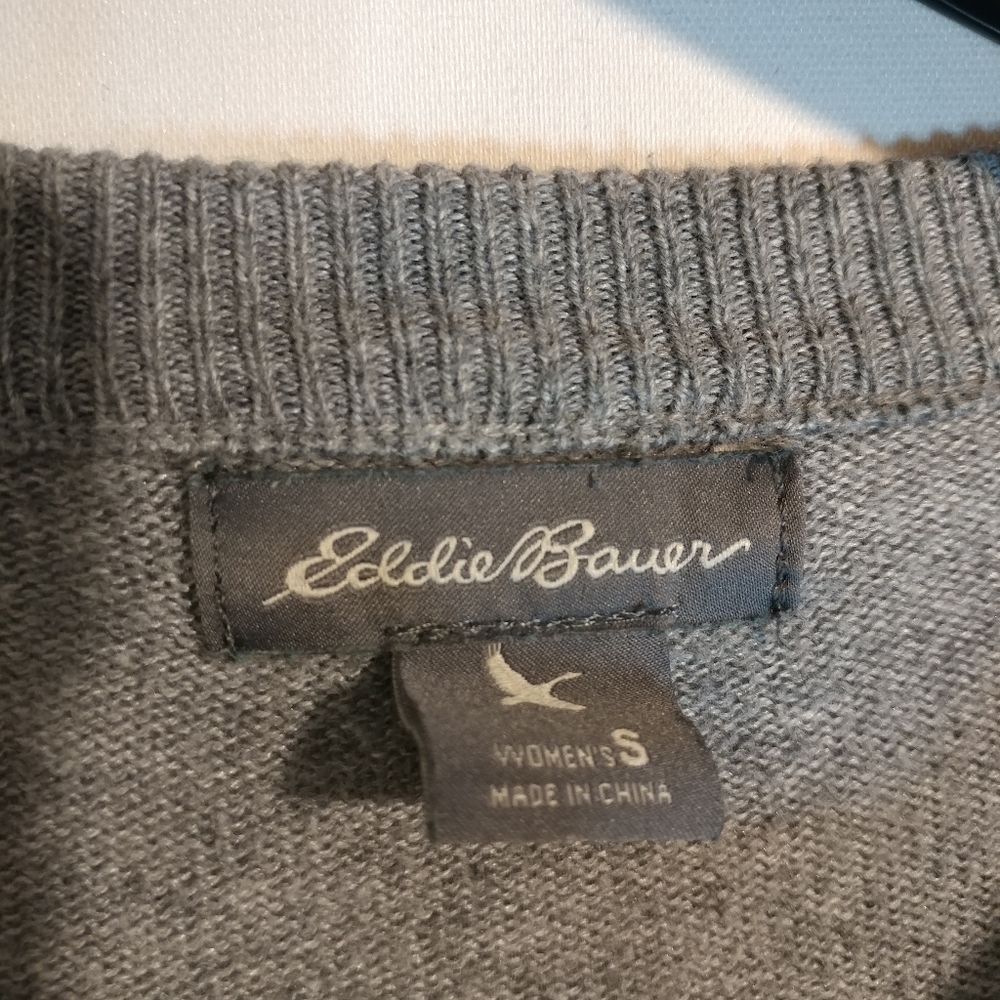 Eddie Bauer Gray and Teal Ombre Cardigan - Picture 5 of 7